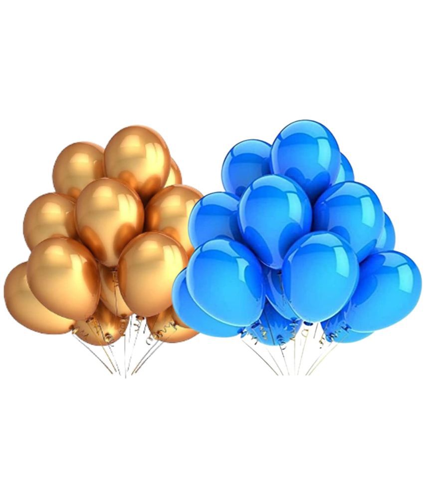     			Urban classic Gold Blue Decoration Kit - Set of 51 Pcs: 25 Gold balloons, 25 Blue  balloons with 1 arch strip for Decoration for Birthday, Anniversary, Bachelorette, Bridal Shower, New Year, Graduation, Retirement, Festival decoration