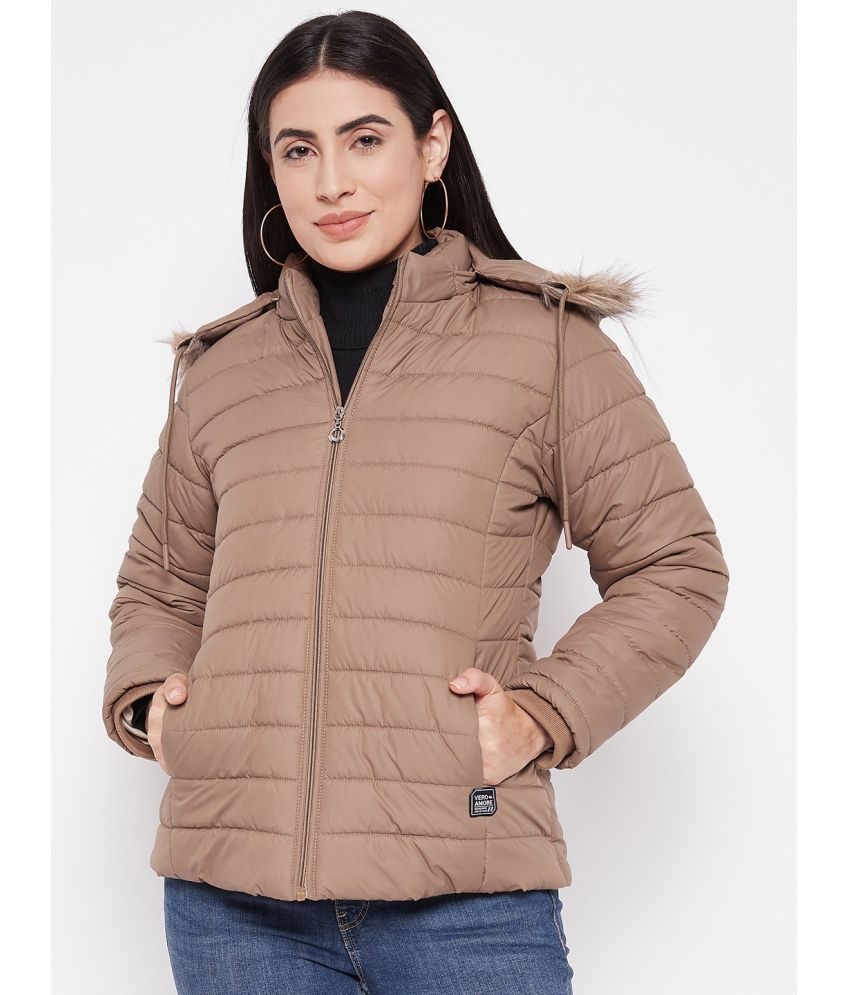     			VERO AMORE - Polyester Beige Hooded Jackets