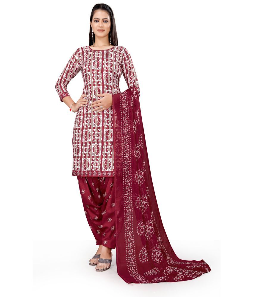     			WOW ETHNIC Unstitched Crepe Printed Dress Material - Multicolor ( Pack of 1 )