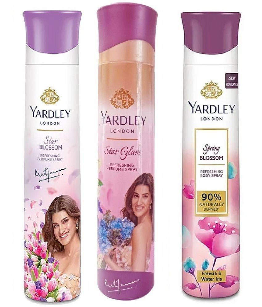     			Yardley London - 2 STAR BLOSSOM , 1 STAR GLAM Deodorant Spray for Unisex 450 ml ( Pack of 3 )