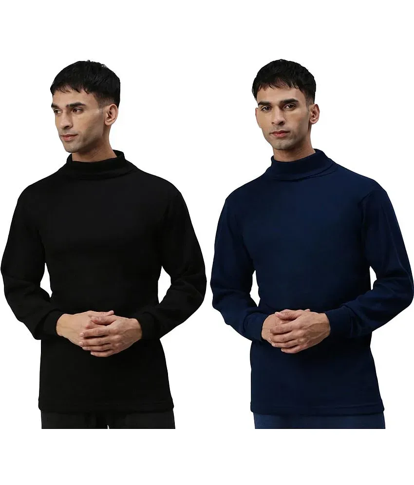 LUX PARKER - Black Cotton Blend Men's Thermal Sets ( Pack of 1