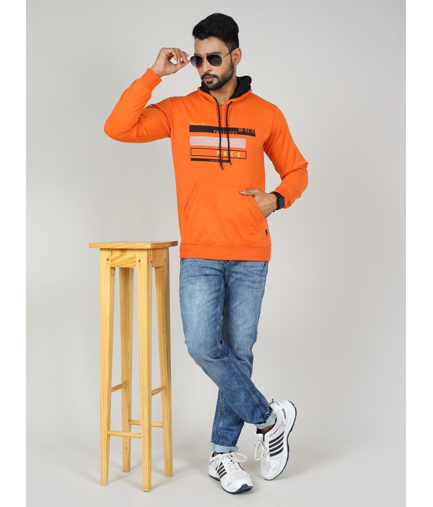     			GAME BEGINS Fleece Hooded Men's Sweatshirt - Orange ( Pack of 1 )