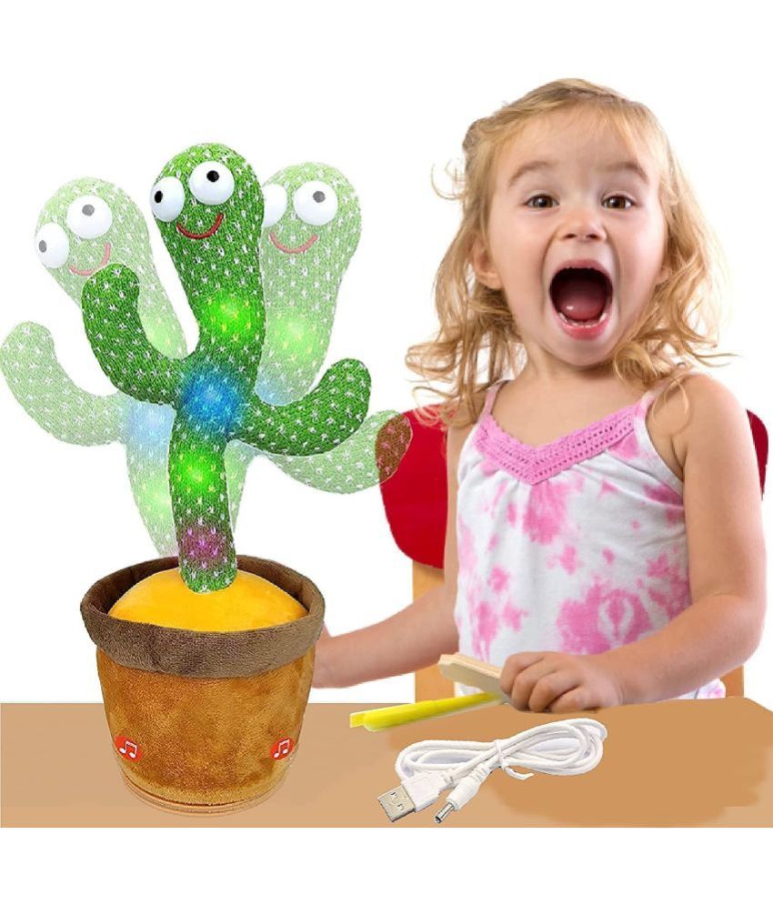     			Gatih Dancing Cactus Talking Toy Wood Polish Foam Talking Singing Wriggle Children Baby Plush Toys 1 no.s