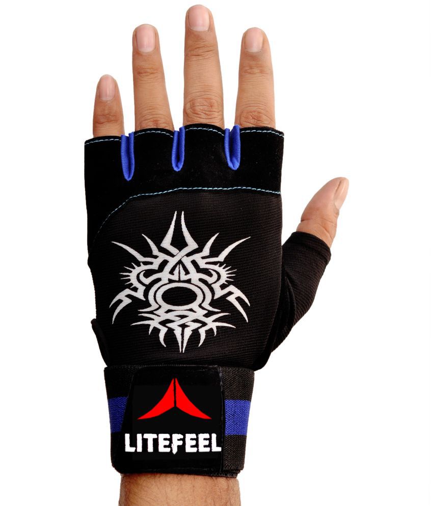     			NOSPEX Spider Printed Unisex Polyester Gym Gloves For Professional Fitness Training and Workout With Half-Finger Length