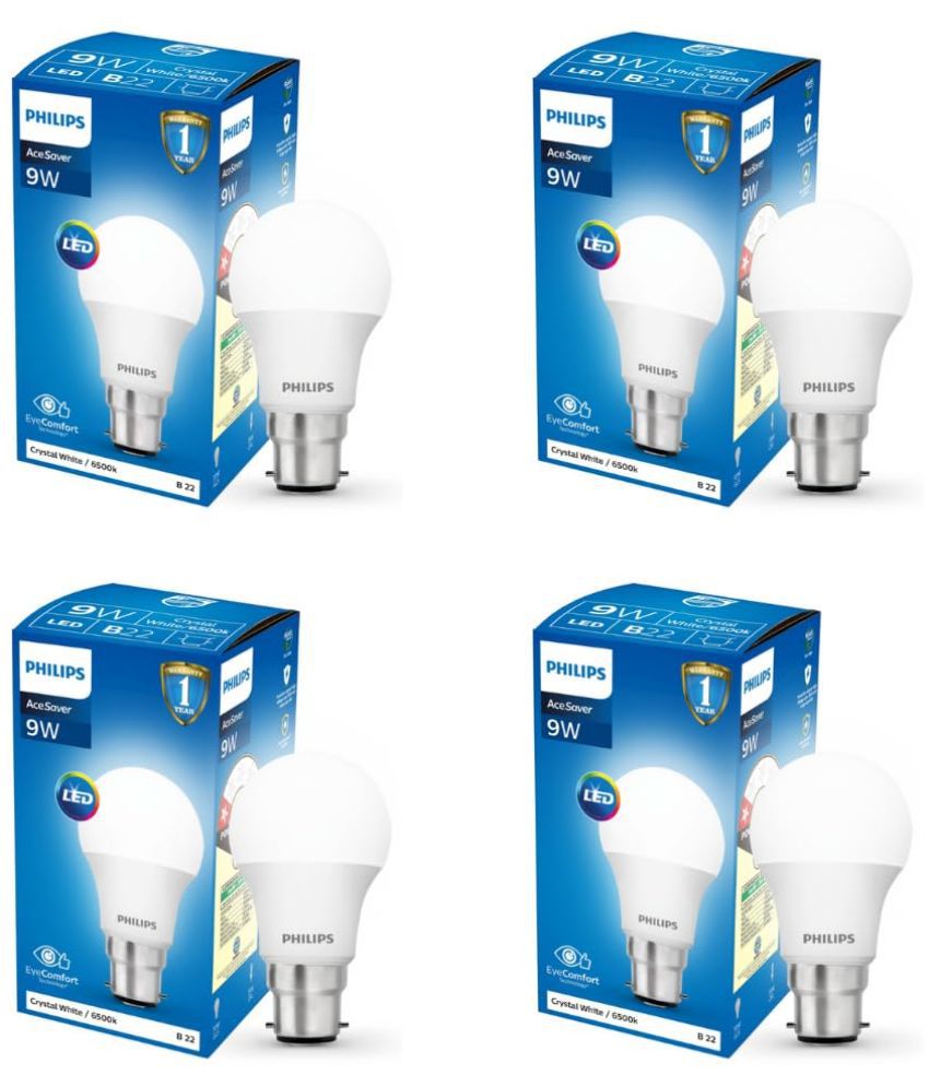     			Philips 9w Cool Day light LED Bulb ( Pack of 4 )