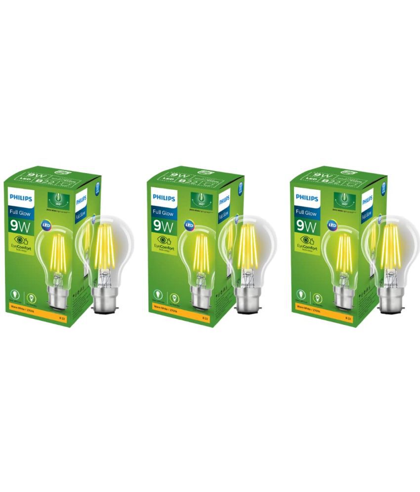     			Philips 9w Warm White LED Bulb ( Pack of 3 )