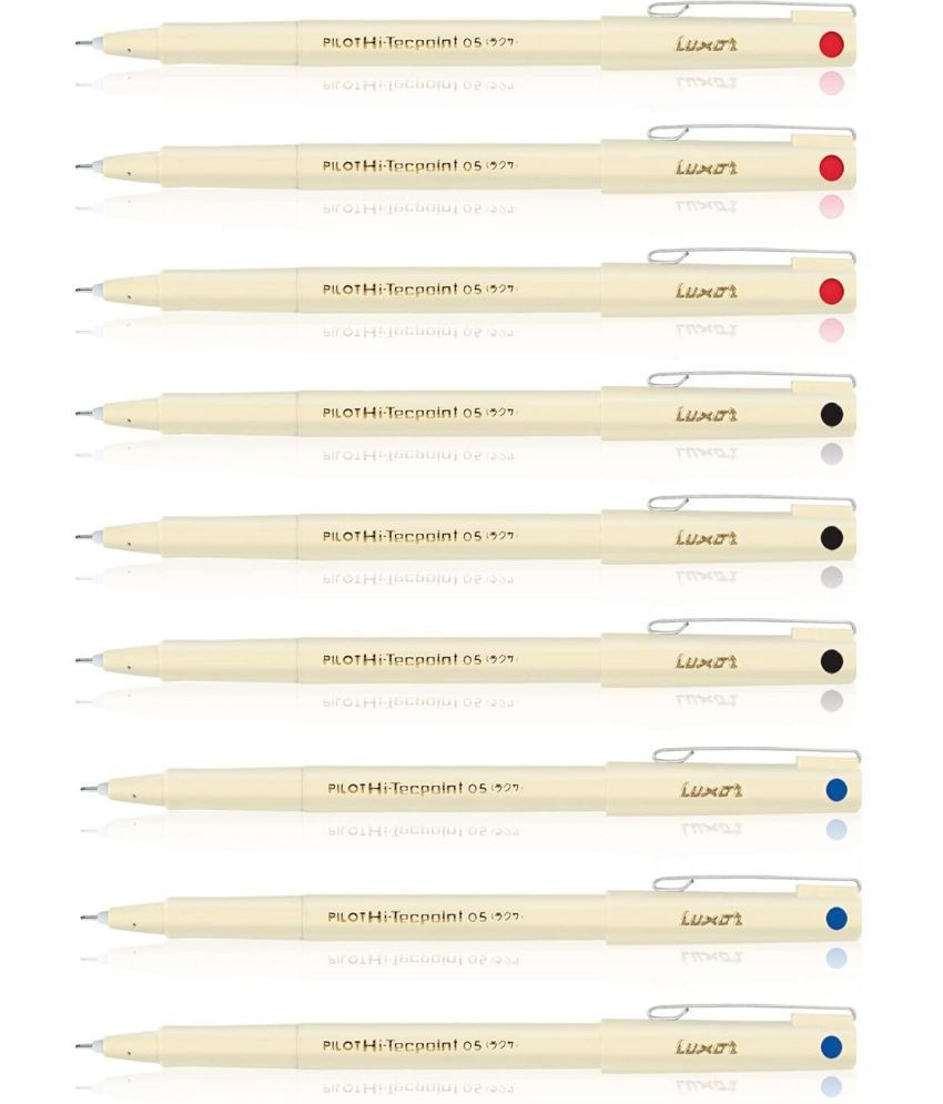     			Pilot Hi-Tecpoint 05 Blue 3, Black 3 and Red 3