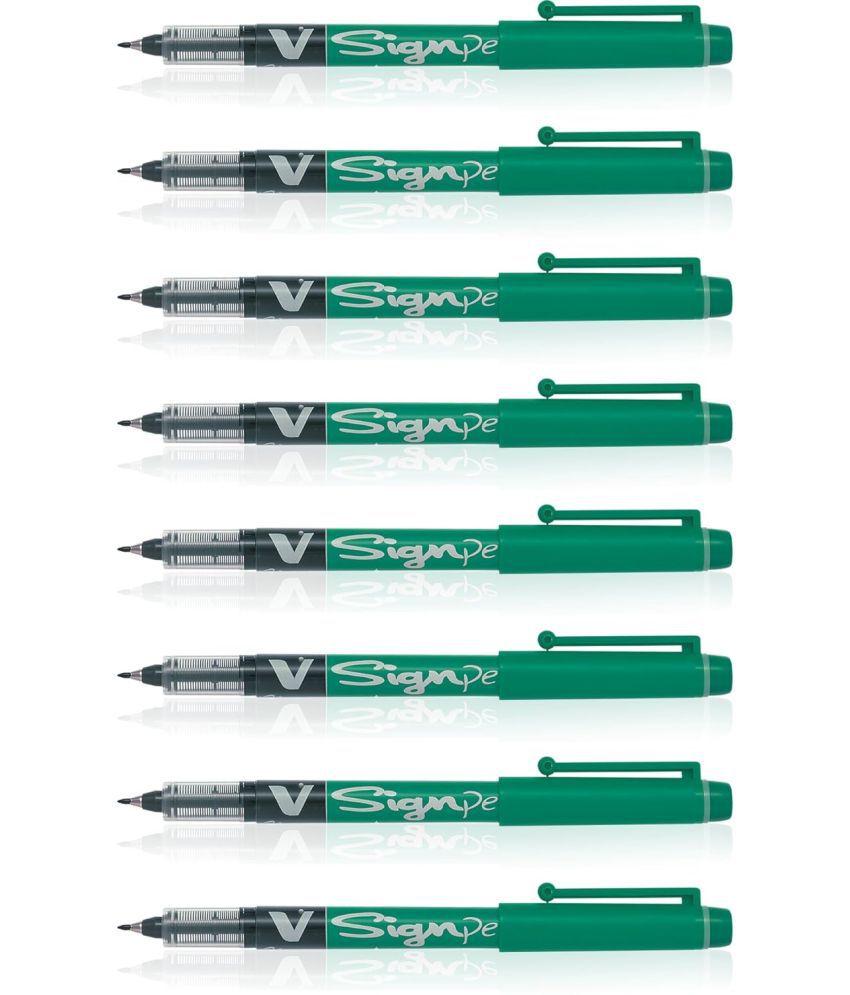     			Pilot V Sign Pen Green Pack of 8