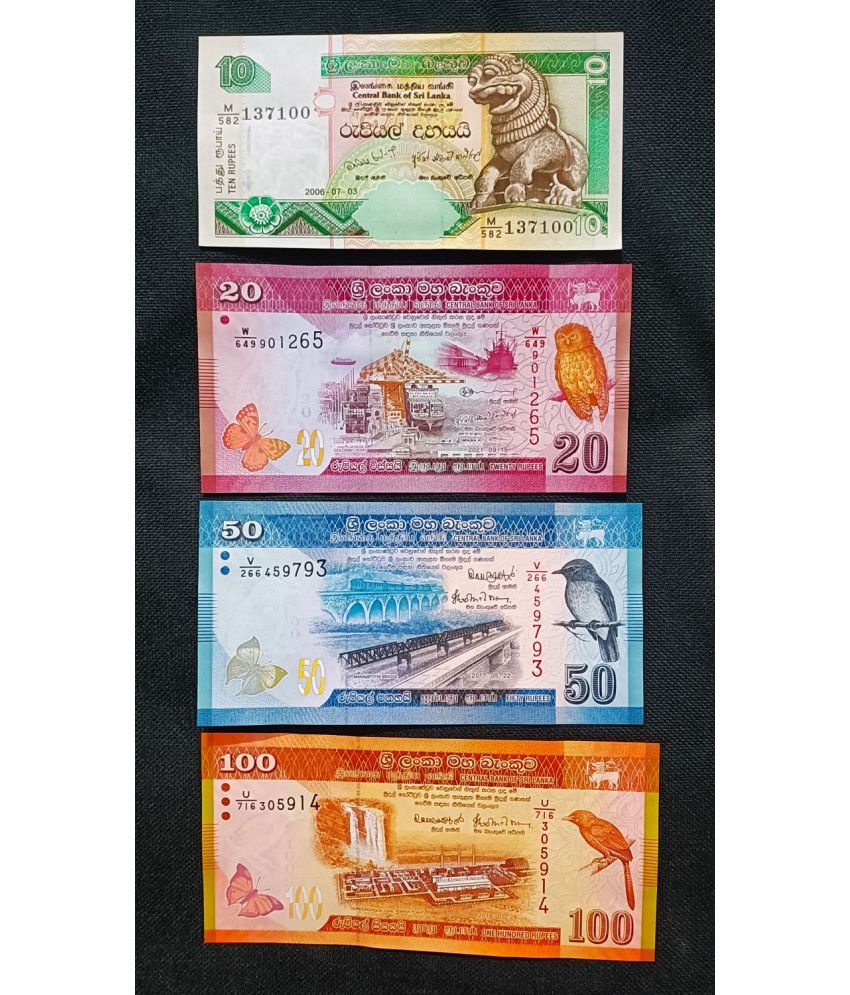     			SRILANKA EXTREME BEAUTY SET OF OF 10,20,50,100 RUPPEES NOTE IN TOP UNC GRADE