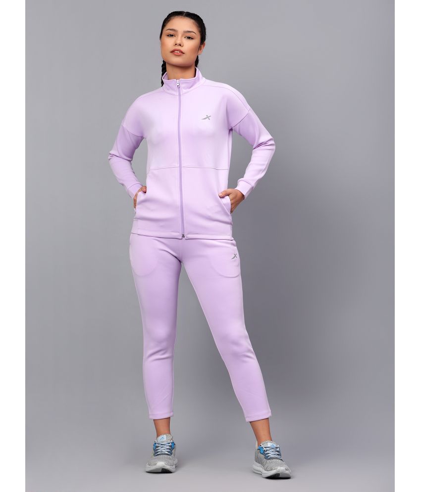     			Vector X Purple Polyester Solid Tracksuit - Pack of 1