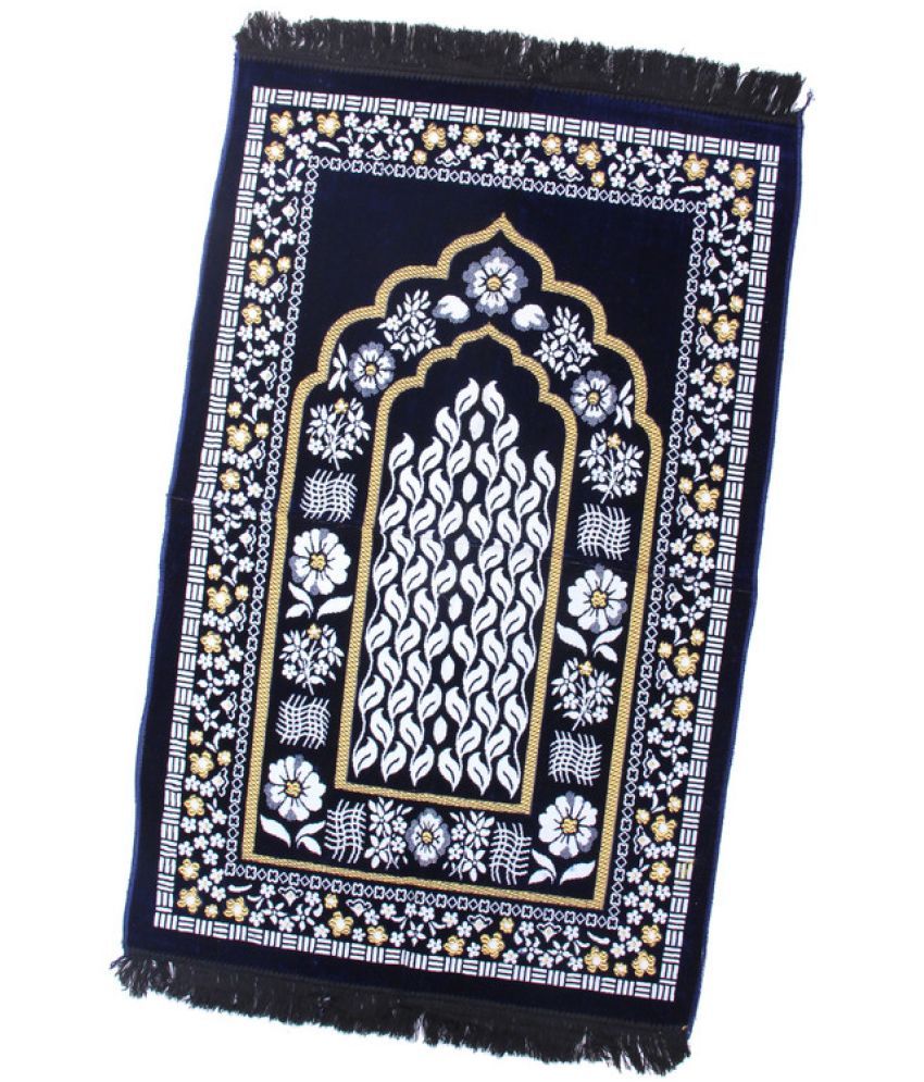     			ADIRNY Blue Single Regular Velvet Prayer Mat ( 110 X 70 cm )