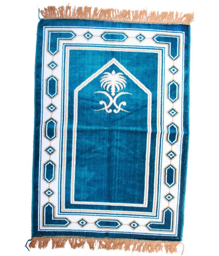     			ADIRNY Blue Single Regular Velvet Prayer Mat ( 110 X 70 cm )