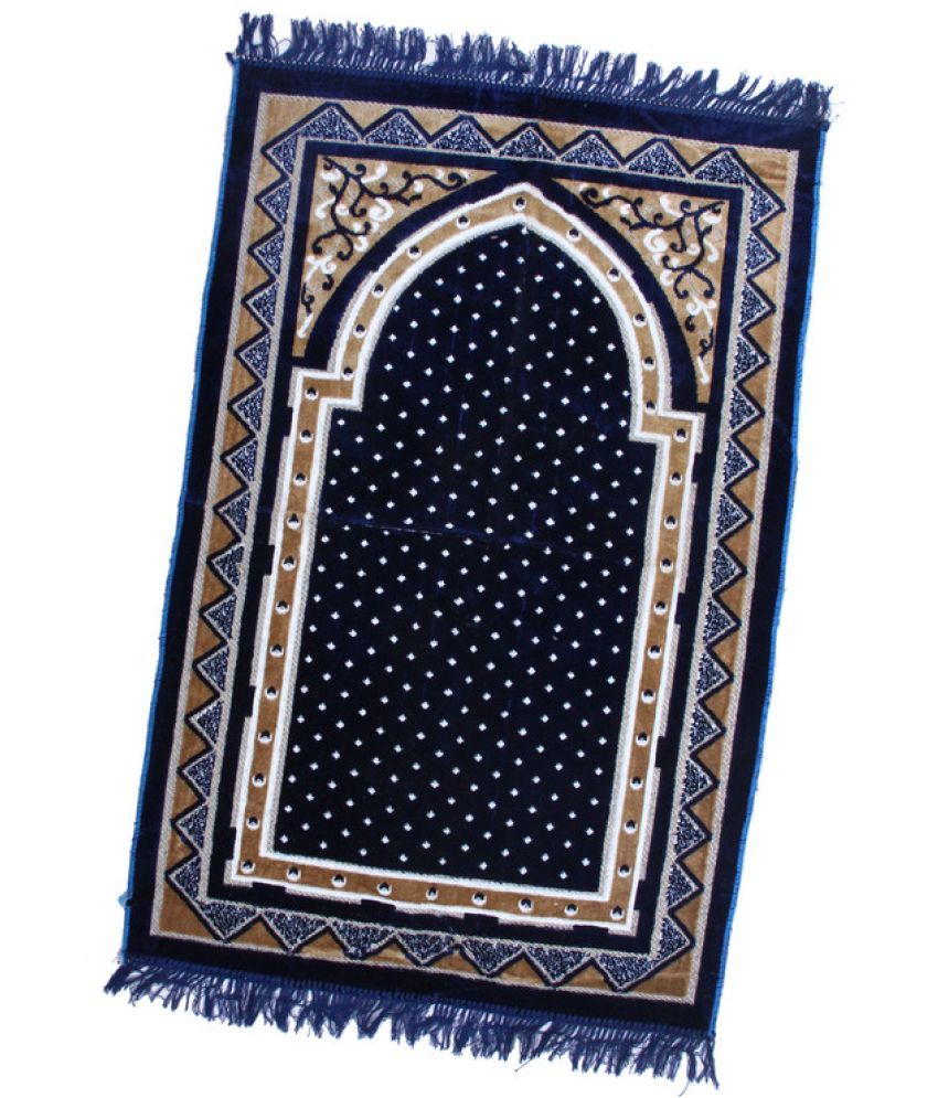     			ADIRNY Blue Single Regular Velvet Prayer Mat ( 110 X 70 cm )