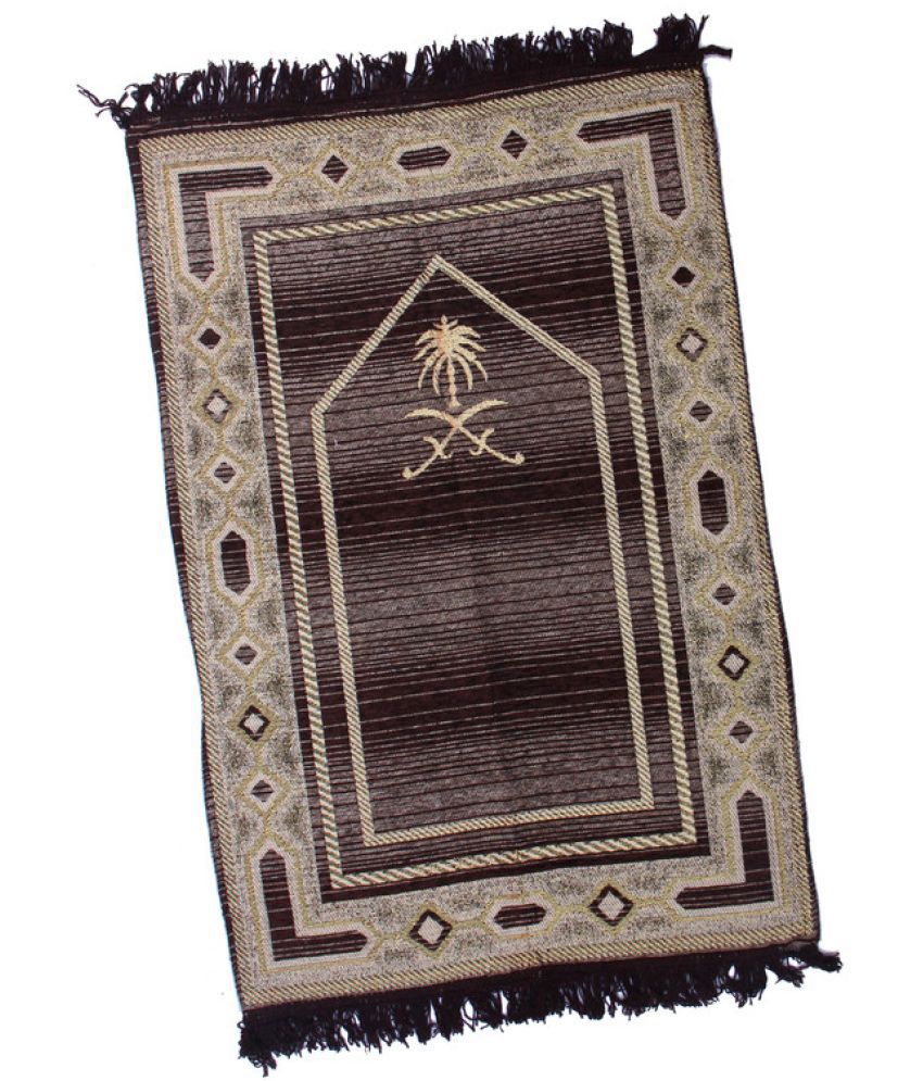     			ADIRNY Brown Single Regular Cotton Prayer Mat ( 110 X 70 cm )