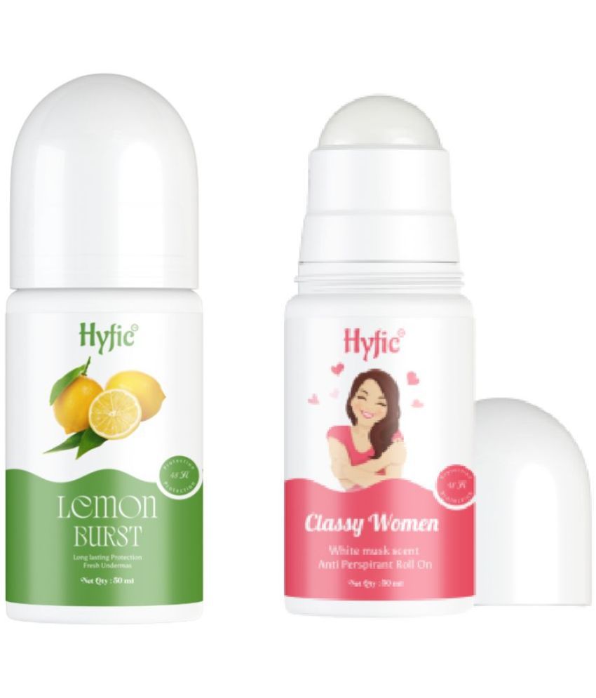     			HYFIC Underarm Roll-OnLightening & Odour Control|Licorice Extract,Soft, Smooth, and Fresh (Lemon burst & Classy Women) PACK OF 2
