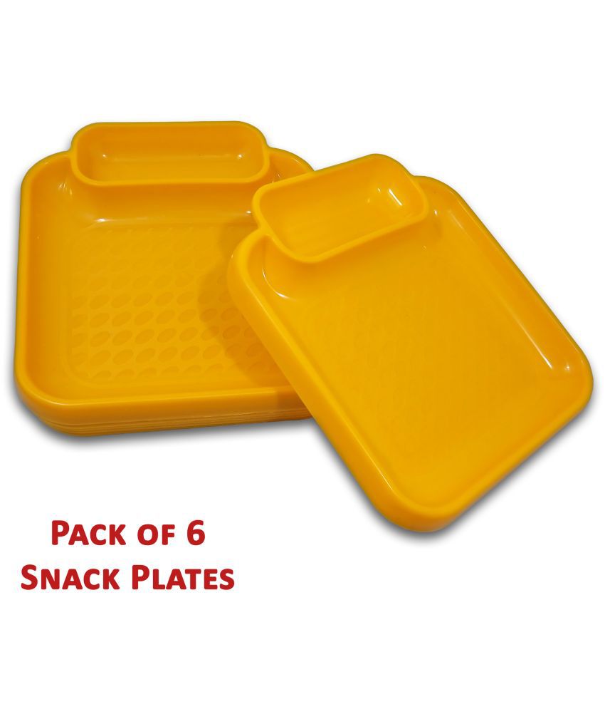    			Inpro 6 Pcs Plastic Yellow Platter