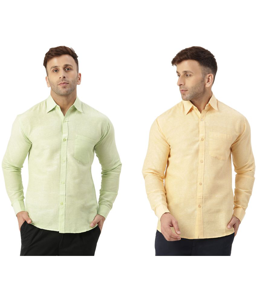     			KLOSET By RIAG 100% Cotton Regular Fit Solids Full Sleeves Men's Casual Shirt - Beige ( Pack of 2 )