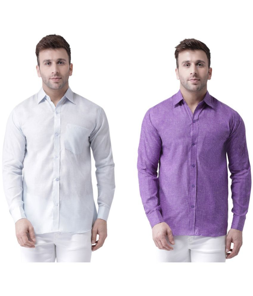     			KLOSET By RIAG 100% Cotton Regular Fit Solids Full Sleeves Men's Casual Shirt - Mauve ( Pack of 2 )