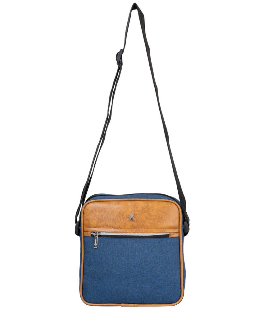     			Khadim's Blue Fabric Sling Bag