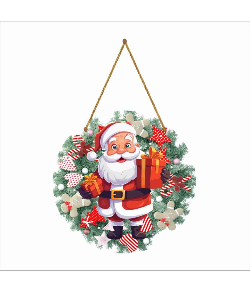     			Saf Wood Christmas wall hanging Wall Sculpture Multi - Pack of 1