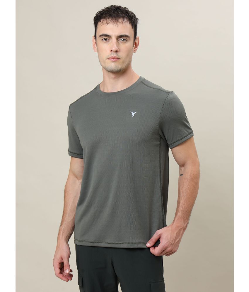     			Technosport Grey Polyester Slim Fit Men's Sports T-Shirt ( Pack of 1 )