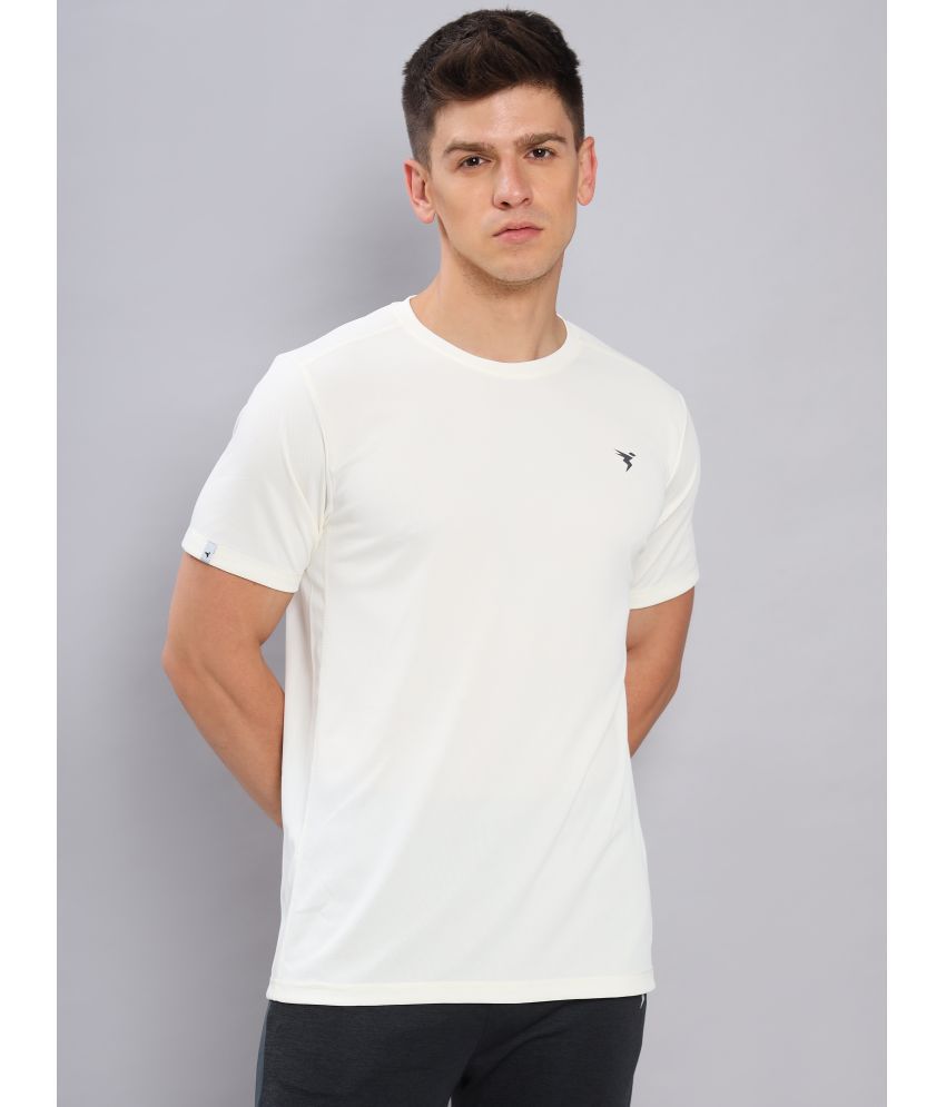     			Technosport Off-White Polyester Slim Fit Men's Sports T-Shirt ( Pack of 1 )