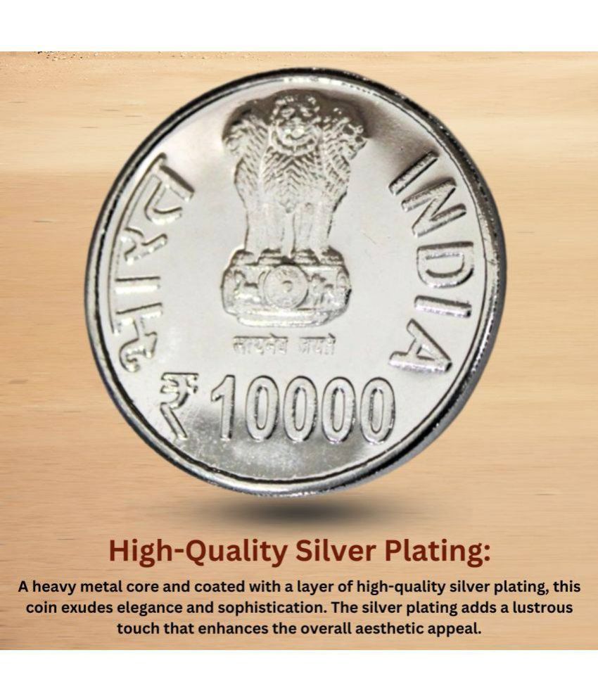     			Extreme Rare 10000 Rupee - Raja Ram Mohan Ray Silver Plated Fantasy Token Memorial Coin