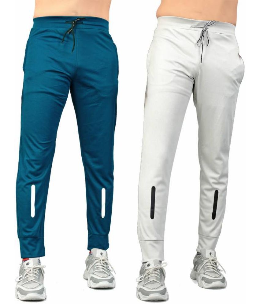     			Henzila Multicolor Lycra Men's Sports Trackpants ( Pack of 2 )