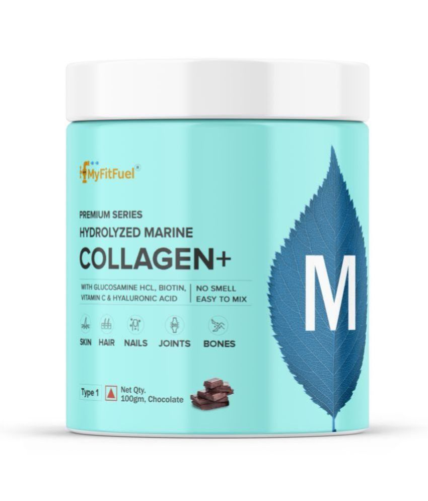     			MyFitFuel Hydrolyzed Marine Collagen with Hyaluronic Acid, Biotin, Zinc & Vitamin C. 100g, Chocolate