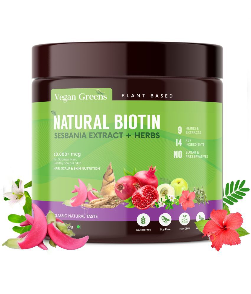     			Natural Plant Biotin 10000+ mcg With Triphala Amla For Stronger Hair 200g Classic Natural