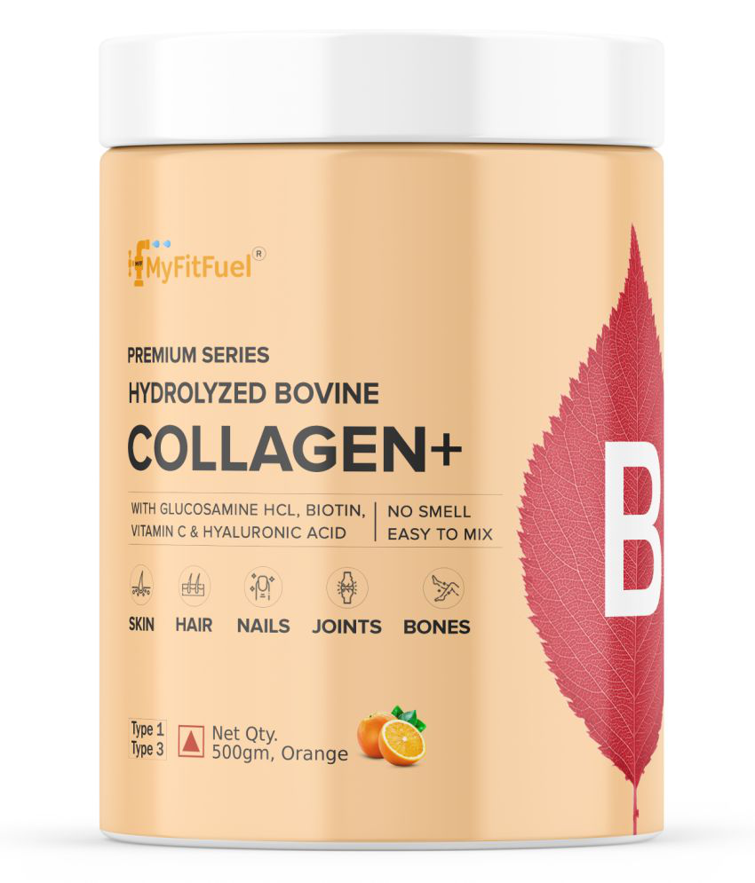     			Premium Bovine Collagen + Biotin, Hyaluronic Acid, Glucosamine.. (500gm, Orange)