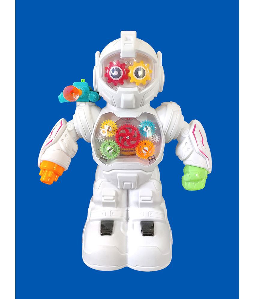     			RAINBOW RIDERS  Gear Robot Battery Operated Toy For Kids With Light And Sound For Boys & Girls Age 2, 3, 4, 5, 6, 7, 8 Years Plastic Multicolour Musical Indoor and Outdoor Gear Robot Toy