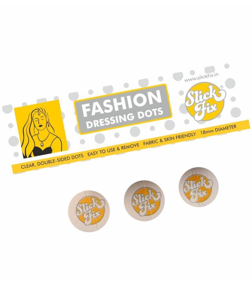     			SLICKFIX Fashion Dressing Dots Tape (Pack of 72) Double-Sided Round Fashion Tape for Tie, Necklace, Collars & Shirt, Maan Tikka,with Skin Friendly Adhesive Body Tape for Women and Men