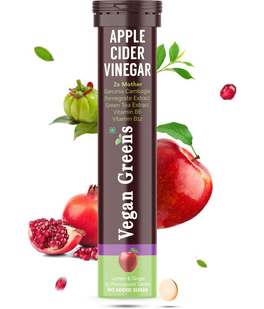     			Vegan Greens Apple Cider Vinegar Garcinina Green Tea 25 Effervescent Lemon Ginger 25 no.s Lemon Minerals Tablets