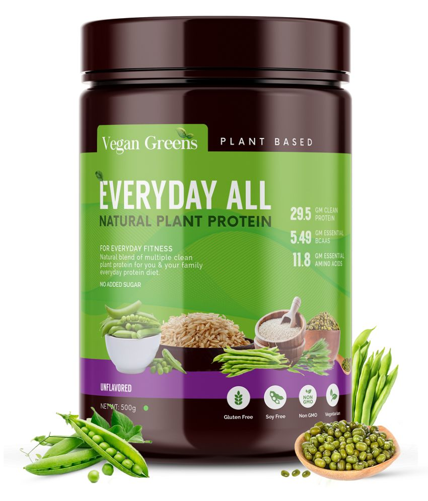     			Vegan Greens - Everyday Plant Protein 500g Unflavored Plant Protein Powder ( 500 gm Unflavoured )