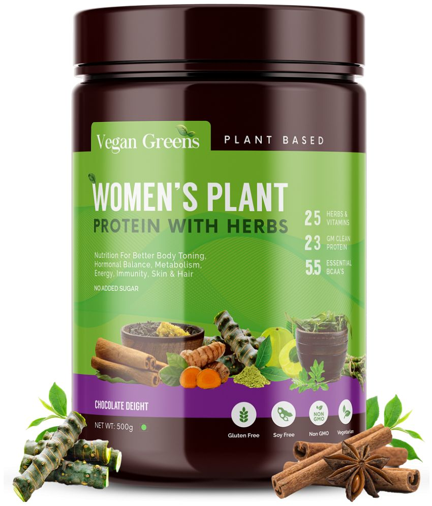     			Vegan Greens - Women Plant Protein +Herbs 500gChocolate Plant Protein Powder ( 500 gm Chocolate )