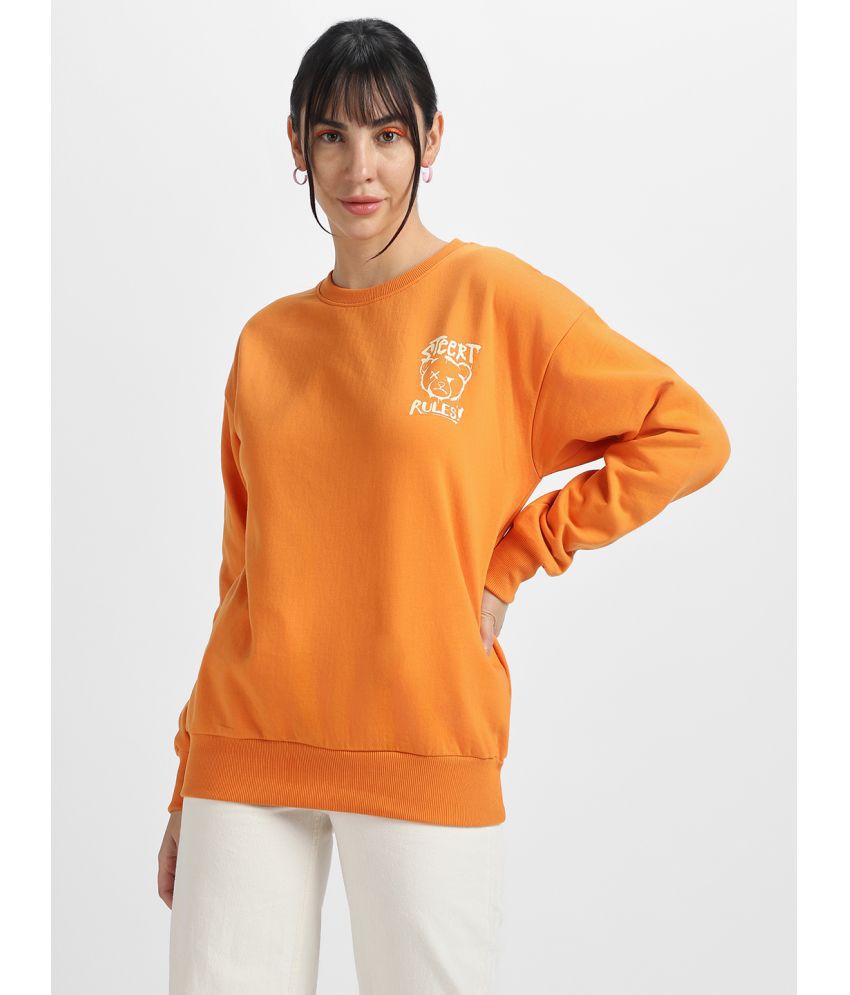     			JUNEBERRY Cotton - Fleece Women's Non Hooded Sweatshirt ( Orange )