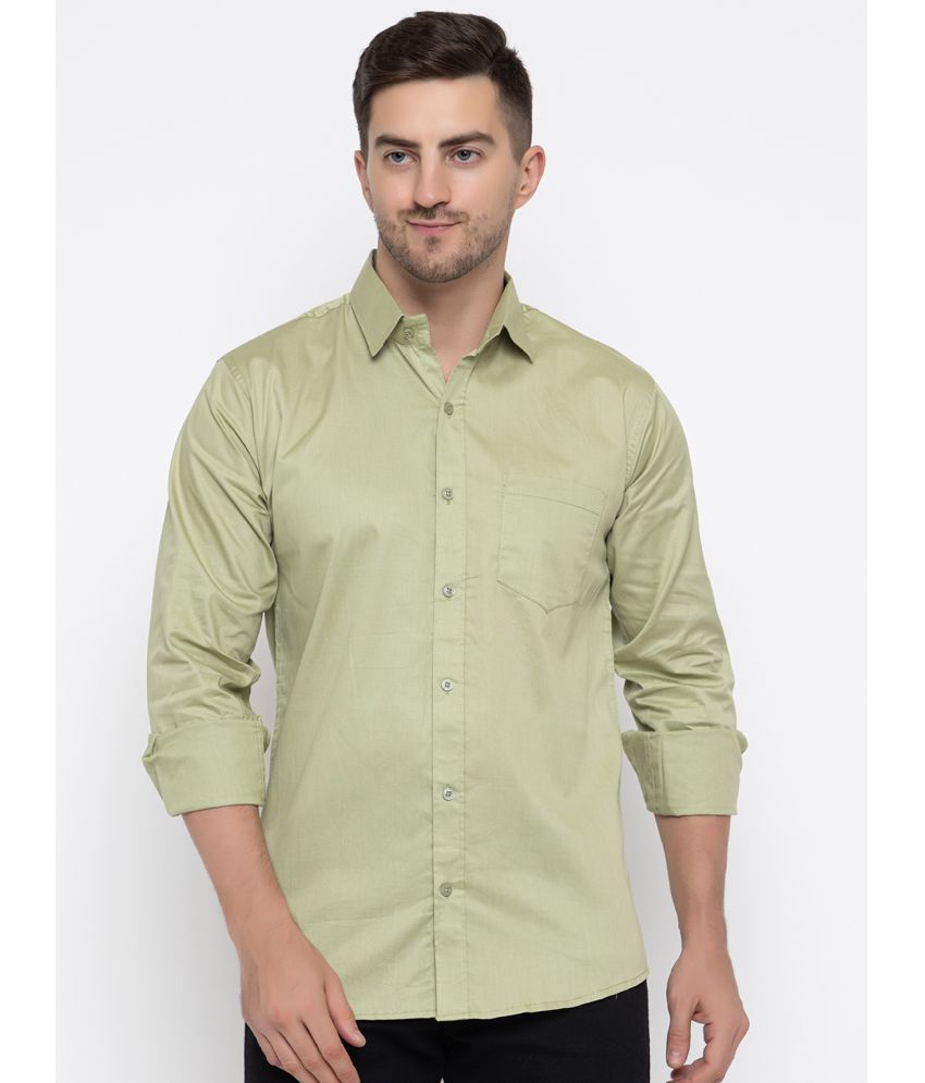     			MODERNITY Cotton Blend Regular Fit Solids Full Sleeves Men's Casual Shirt - Green ( Pack of 1 )