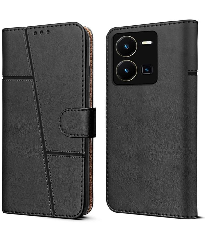     			NBOX Brown Flip Cover Artificial Leather Compatible For Vivo Y36 ( Pack of 1 )