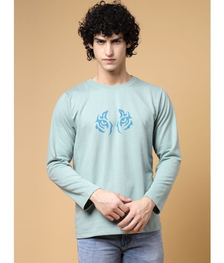     			Rigo Cotton Blend Regular Fit Printed Full Sleeves Men's T-Shirt - Blue ( Pack of 1 )