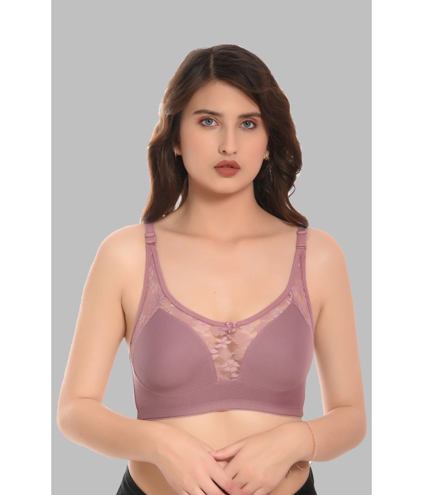     			Elina Maroon Lace Non Padded Women's T-Shirt Bra ( Pack of 1 )