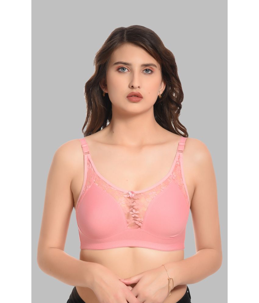     			Elina Pink Lace Non Padded Women's T-Shirt Bra ( Pack of 1 )