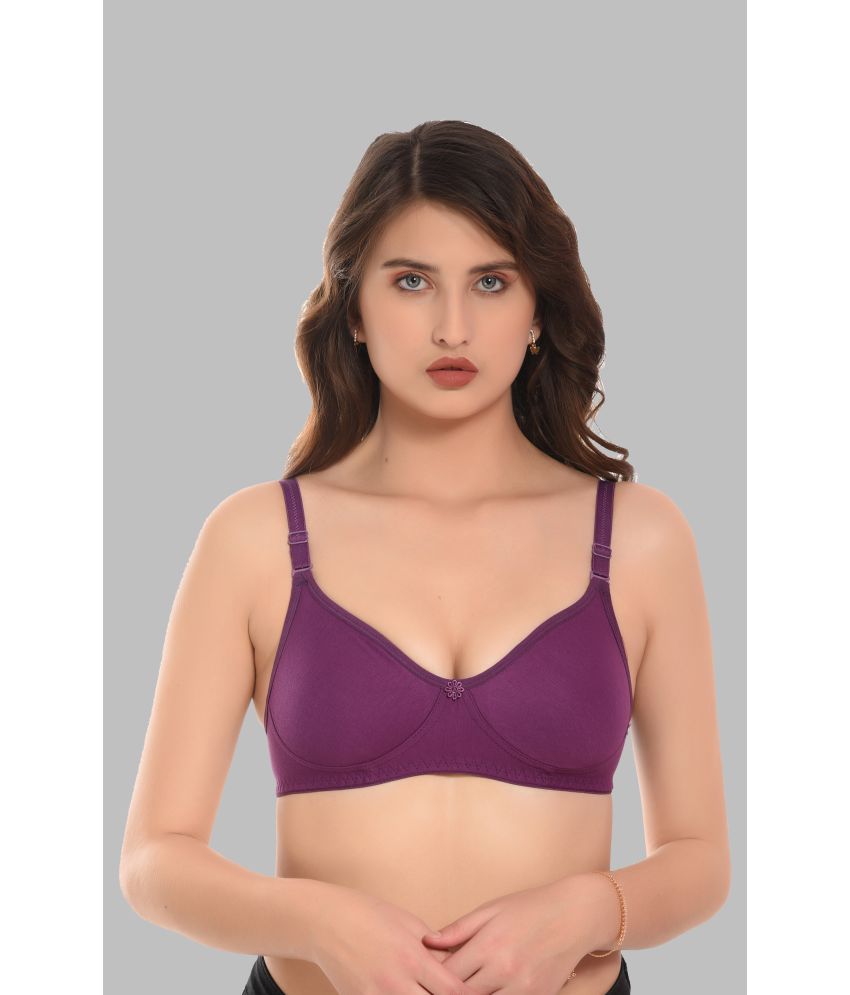     			Elina Cotton Non Padded Women's T-Shirt Bra ( Purple )