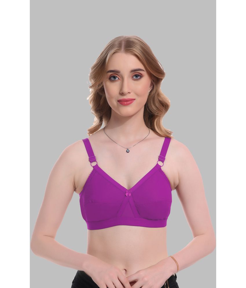     			Elina Purple Cotton Non Padded Women's T-Shirt Bra ( Pack of 1 )