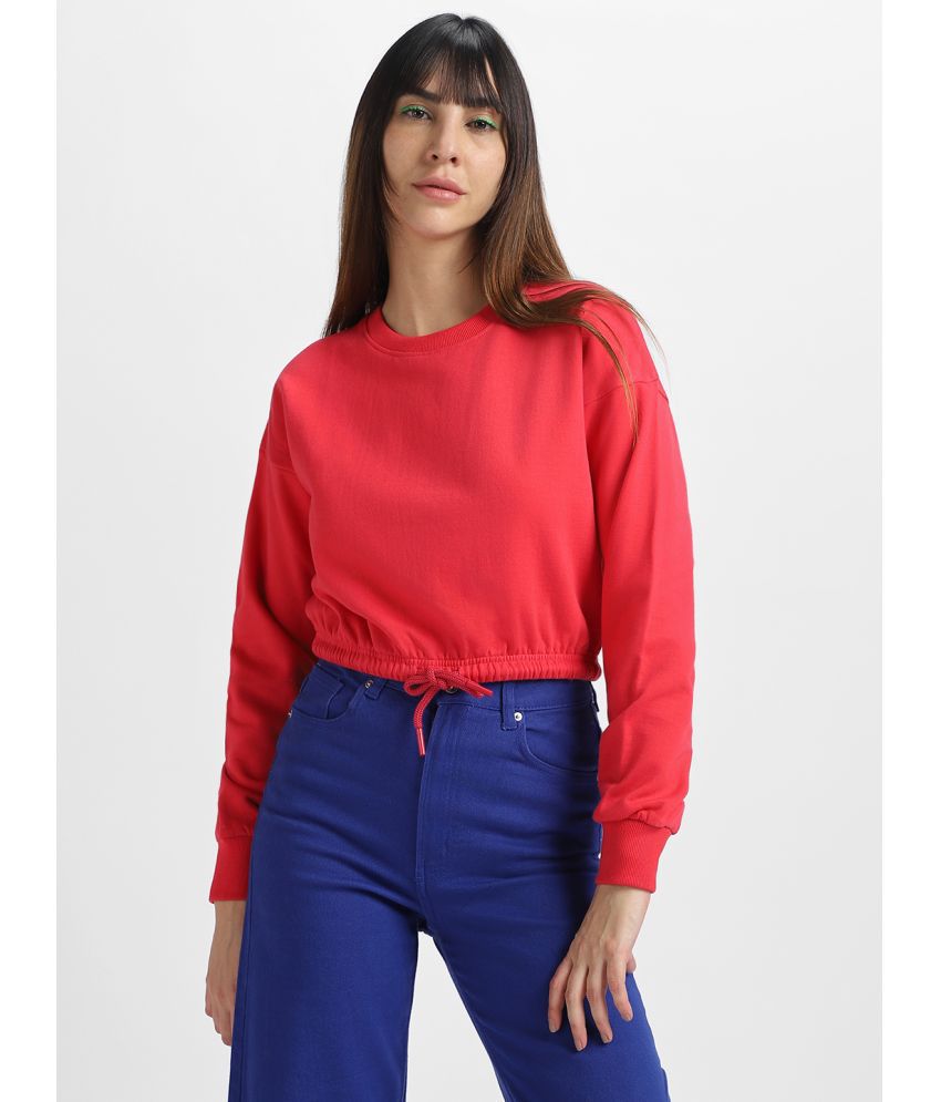     			JUNEBERRY Cotton - Fleece Women's Non Hooded Sweatshirt ( Red )