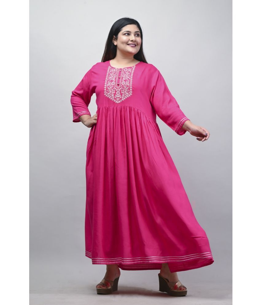     			Swasti Cotton Blend Printed Anarkali Women's Kurti - Turquoise ( Pack of 1 )