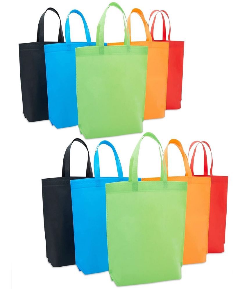     			TUGS Multicolor Fabric Grocery Bag Pack of 10