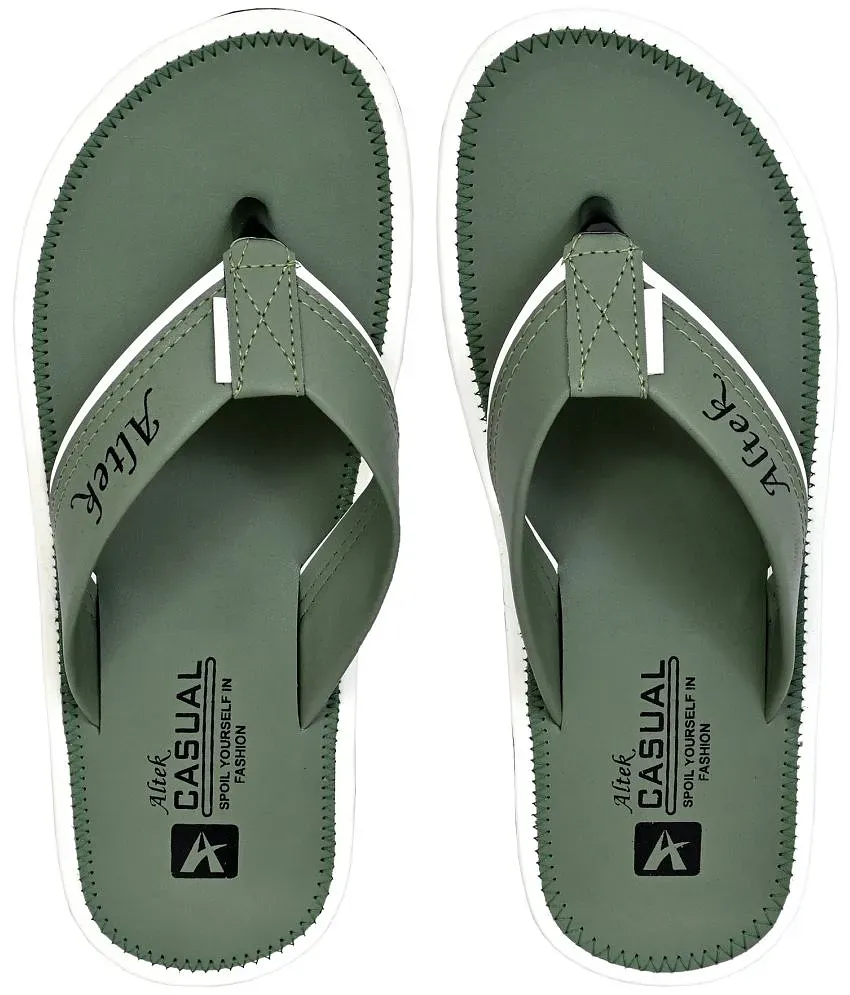 Altek Green Men s Leather Slipper Buy Altek Green Men s Leather