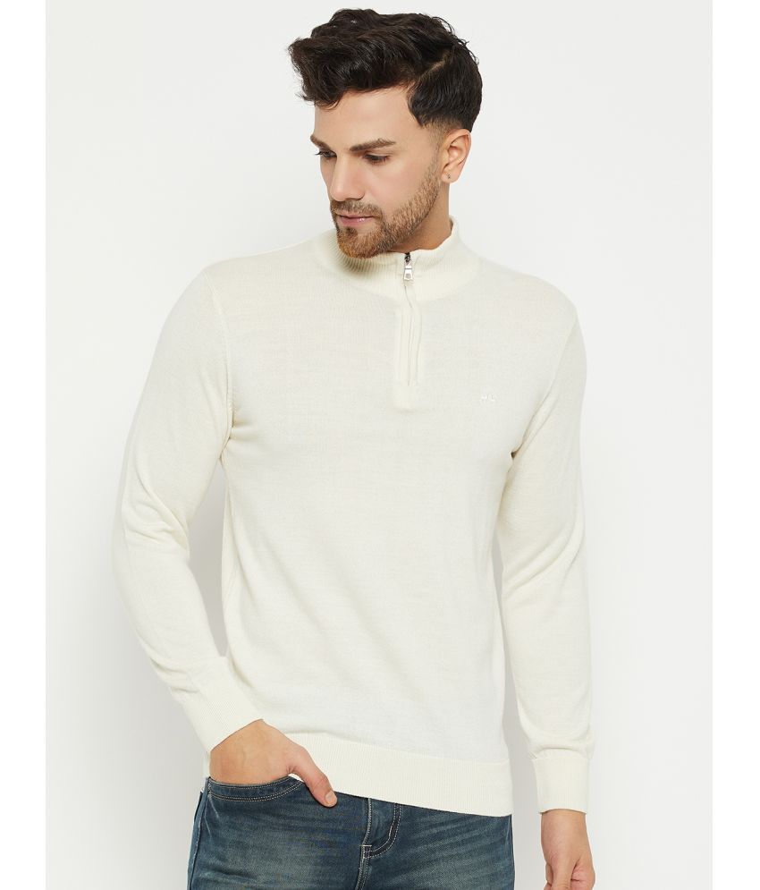     			98 Degree North Woollen Blend High Neck Men's Full Sleeves Pullover Sweater - Off-White ( Pack of 1 )