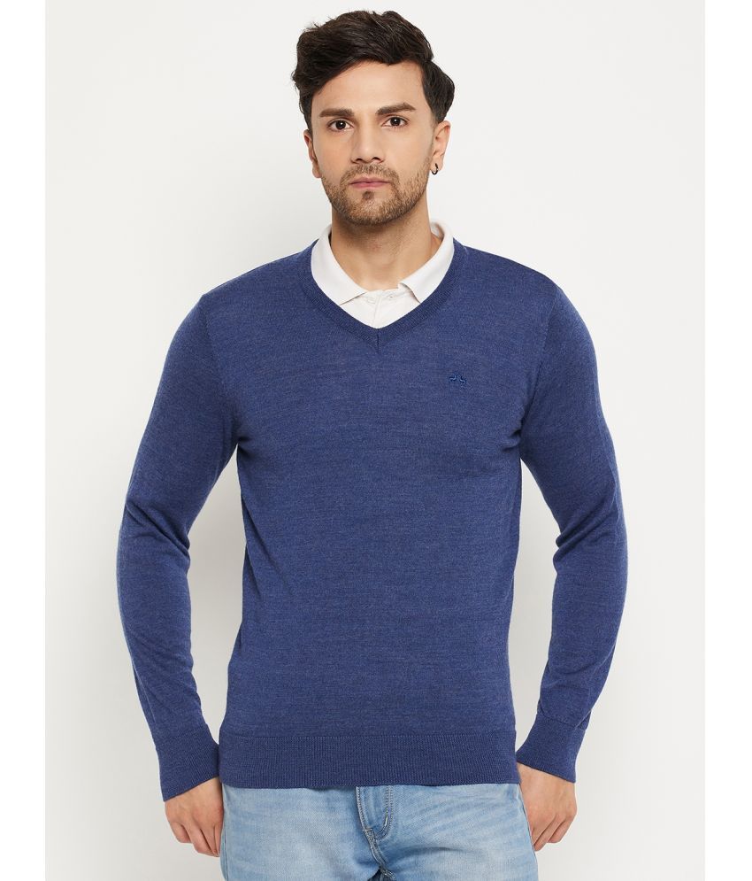     			98 Degree North Woollen Blend V-Neck Men's Full Sleeves Pullover Sweater - Navy ( Pack of 1 )